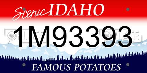 1M93393 Idaho License Plate