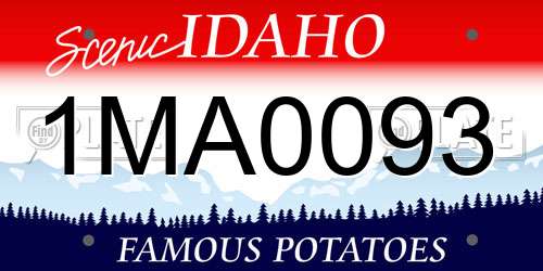 1MA0093 Idaho License Plate