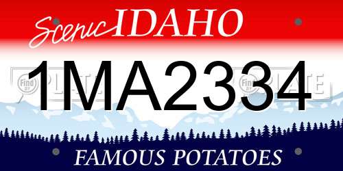 1MA2334 Idaho License Plate