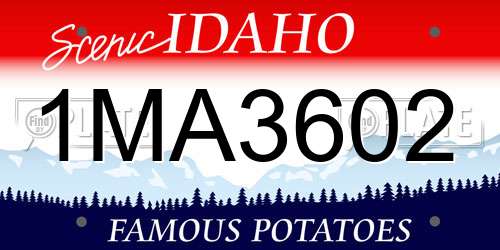 1MA3602 Idaho License Plate