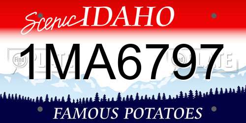 1MA6797 Idaho License Plate