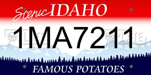 1MA7211 Idaho License Plate