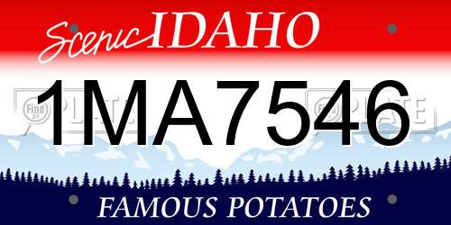 1MA7546 Idaho License Plate