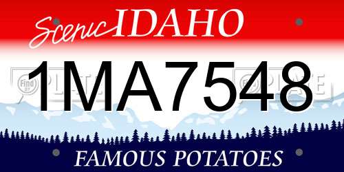 1MA7548 Idaho License Plate