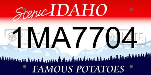 1MA7704 Idaho License Plate