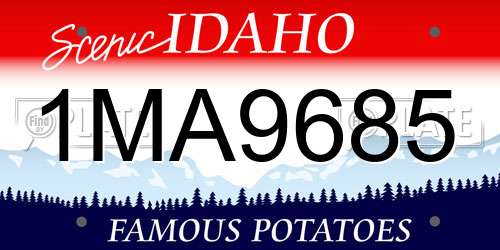 1MA9685 Idaho License Plate