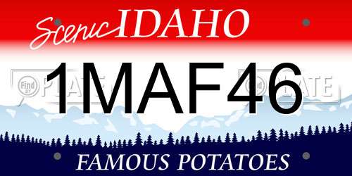 1MAF46 Idaho License Plate