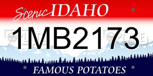 1MB2173 Idaho License Plate