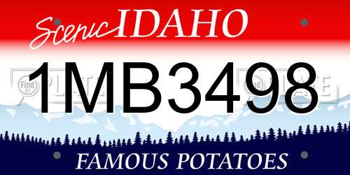 1MB3498 Idaho License Plate
