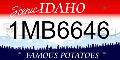 1MB6646 Idaho License Plate