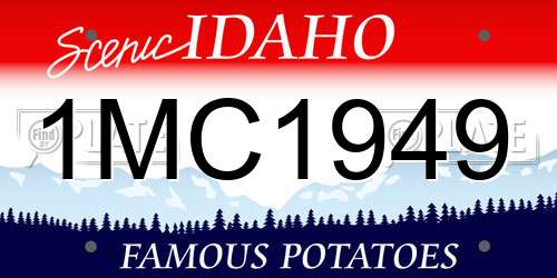 1MC1949 Idaho License Plate