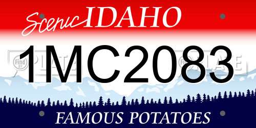 1MC2083 Idaho License Plate