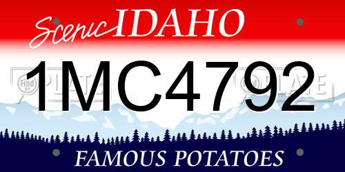 1MC4792 Idaho License Plate