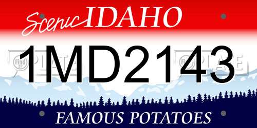 1MD2143 Idaho License Plate
