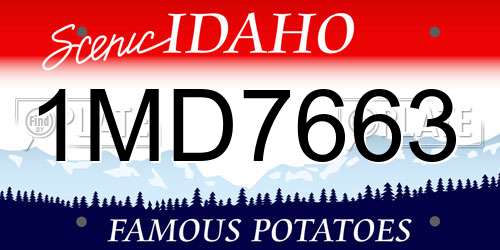 1MD7663 Idaho License Plate