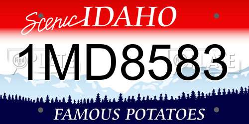 1MD8583 Idaho License Plate