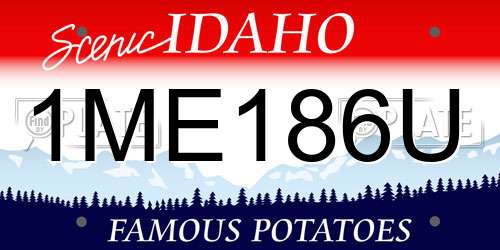 1ME186U Idaho License Plate