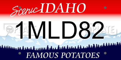 1MLD82 Idaho License Plate