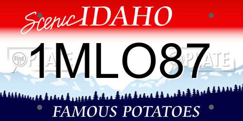1MLO87 Idaho License Plate