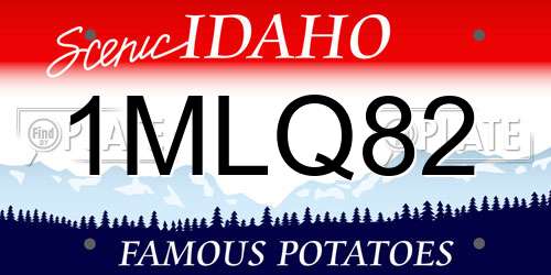 1MLQ82 Idaho License Plate