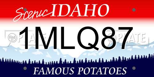 1MLQ87 Idaho License Plate