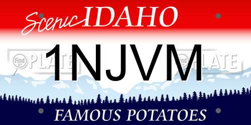 1NJVM Idaho License Plate