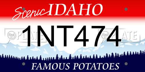 1NT474 Idaho License Plate