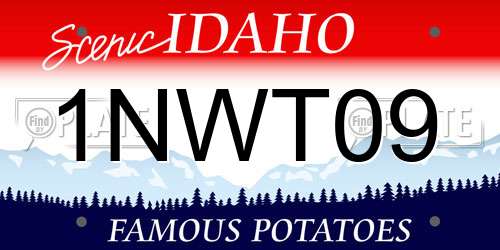 1NWT09 Idaho License Plate
