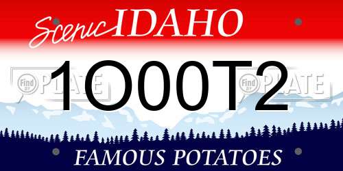 1O00T2 Idaho License Plate