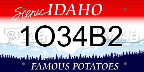 1O34B2 Idaho License Plate