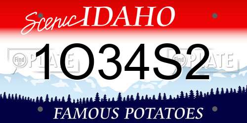 1O34S2 Idaho License Plate