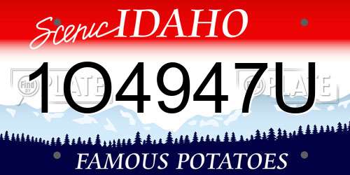 1O4947U Idaho License Plate