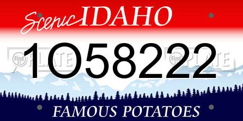 1O58222 Idaho License Plate