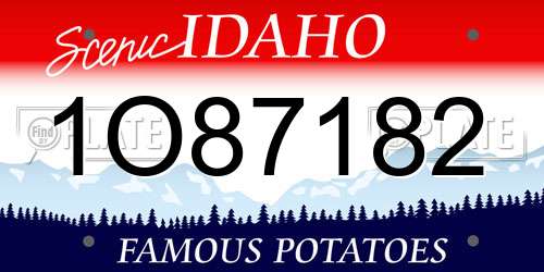 1O87182 Idaho License Plate