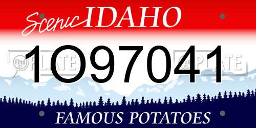 1O97041 Idaho License Plate