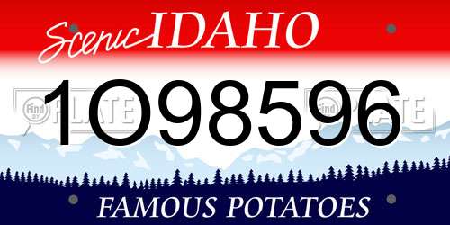 1O98596 Idaho License Plate