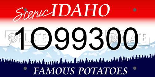 1O99300 Idaho License Plate