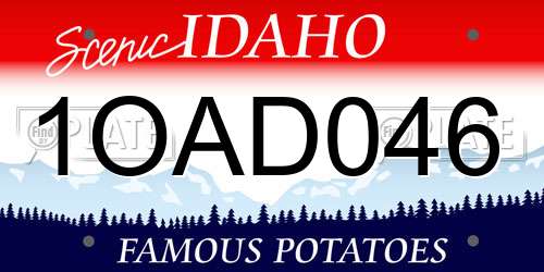 1OAD046 Idaho License Plate