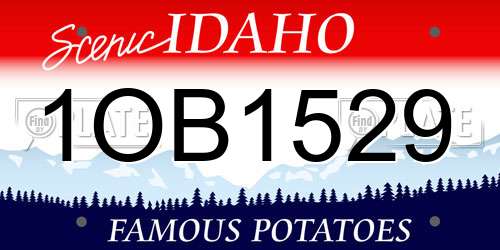 1OB1529 Idaho License Plate