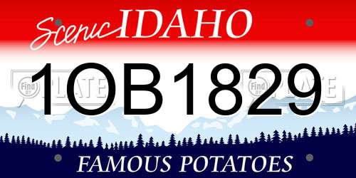 1OB1829 Idaho License Plate