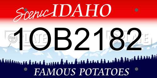 1OB2182 Idaho License Plate