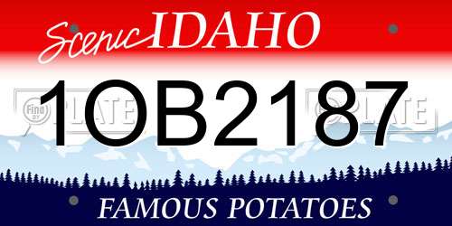 1OB2187 Idaho License Plate
