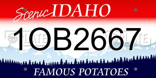 1OB2667 Idaho License Plate