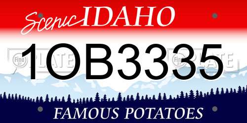 1OB3335 Idaho License Plate