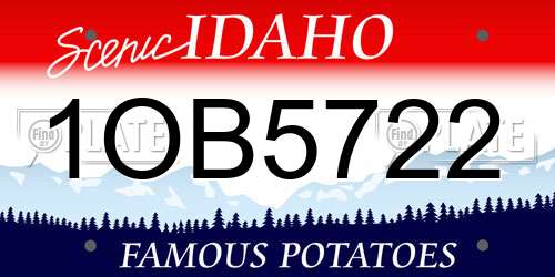1OB5722 Idaho License Plate
