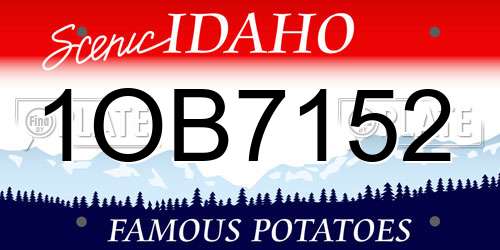 1OB7152 Idaho License Plate