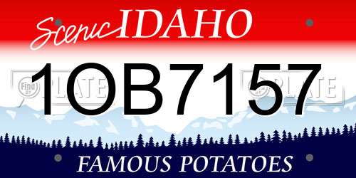 1OB7157 Idaho License Plate