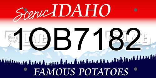1OB7182 Idaho License Plate