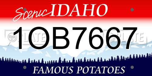 1OB7667 Idaho License Plate