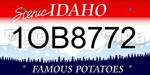 1OB8772 Idaho License Plate